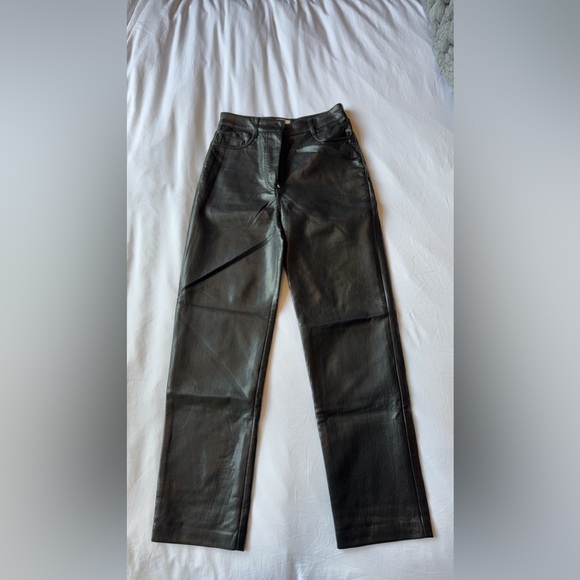 Aritzia Slim Fit Leather Pants - Picture 2 of 4